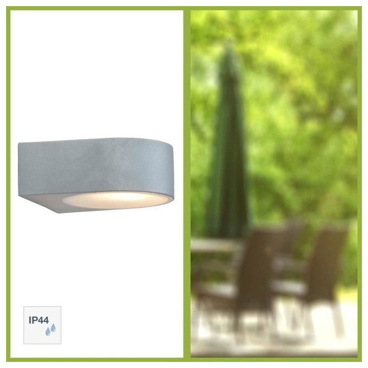 BRILLIANT - TYLER Applique extérieure - coloris titane - métal/verre E27 1x60W