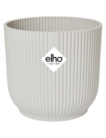 Elho Pot de fleurs Rond VIBES - Plastique - Ø25xH 23.0 cm - Blanc/Blanc soie