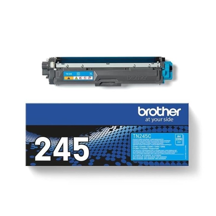 Cartouche de toner cyan Brother TN-245 - Rendement élevé - Compatible avec DCP-9020CDW, HL-3140CW, MFC-9340CDW Cartouche de toner cyan Brother TN-245 - Rendement élevé - Compatible avec DCP-9020CDW, HL-3140CW, MFC-9340CDW