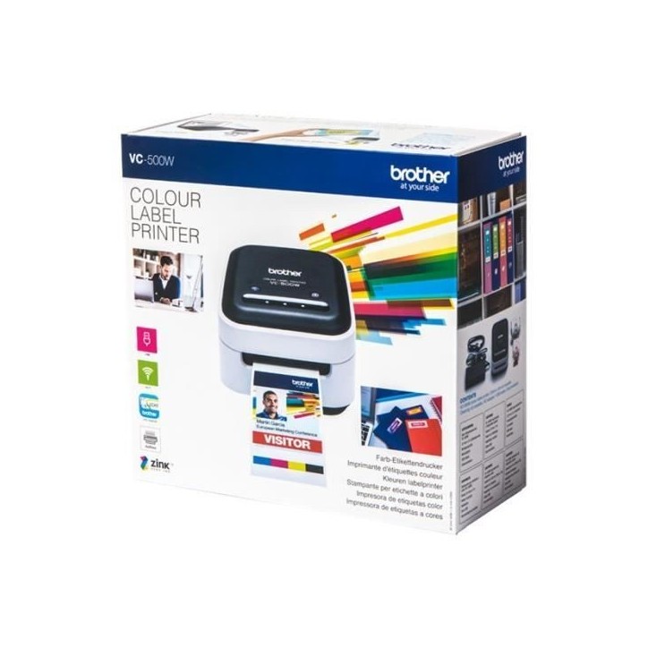 Imprimante d'étiquettes tout-en-couleur - BROTHER VC-500W - Intégrant les interfaces Wifi et USB Imprimante d'étiquettes tout-en-couleur - BROTHER VC-500W - Intégrant les interfaces Wifi et USB