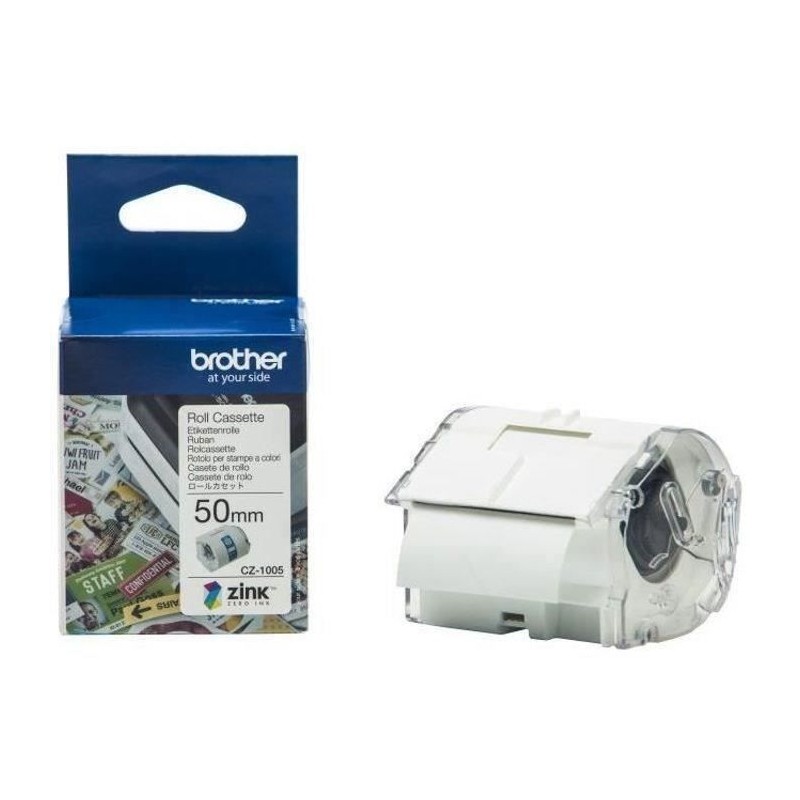 Ruban CZ-1005 - BROTHER - VC-500W - Zinc - Blanc - 1 rouleau(x) Ruban CZ-1005 - BROTHER - VC-500W - Zinc - Blanc - 1 rouleau(x)