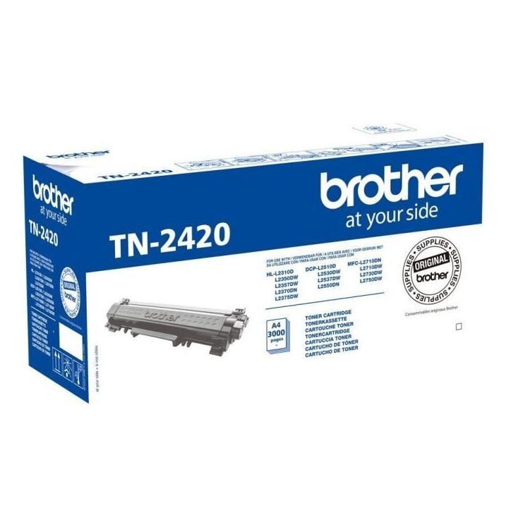 Cartouche de toner noir haute capacité TN2420 - BROTHER - Laser - 3000 pages