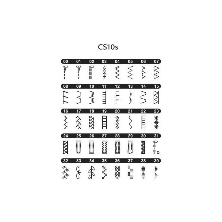 BROTHER - CS10s - Machine a coudre électronique - 40 points de couture - Systeme d'enfile-aiguille - Ecran LCD - Blanche