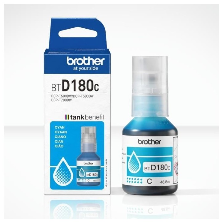 Bouteille d'encre - Brother - BTD180C - Cyan - 5000 pages - Unité - Standard Bouteille d'encre - Brother - BTD180C - Cyan - 5000 pages - Unité - Standard