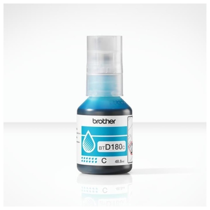Bouteille d'encre - Brother - BTD180C - Cyan - 5000 pages - Unité - Standard Bouteille d'encre - Brother - BTD180C - Cyan - 5000 pages - Unité - Standard