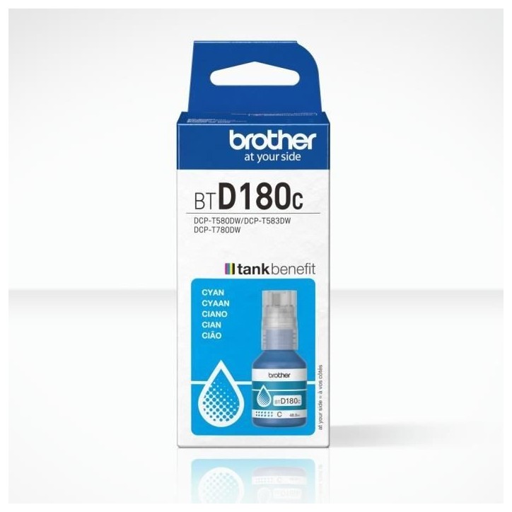 Bouteille d'encre - Brother - BTD180C - Cyan - 5000 pages - Unité - Standard Bouteille d'encre - Brother - BTD180C - Cyan - 5000 pages - Unité - Standard