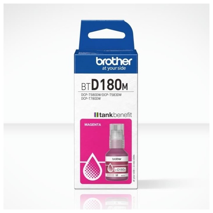 Bouteille d'encre - Brother - BTD180M - Magenta - 5000 pages - Unité - Standard Bouteille d'encre - Brother - BTD180M - Magenta - 5000 pages - Unité - Standard