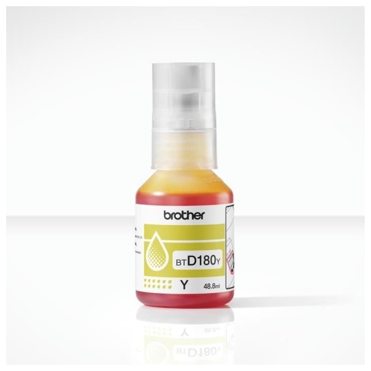 Bouteille d'encre - Brother - BTD180Y - Jaune - 5000 pages - Unité - Standard Bouteille d'encre - Brother - BTD180Y - Jaune - 5000 pages - Unité - Standard