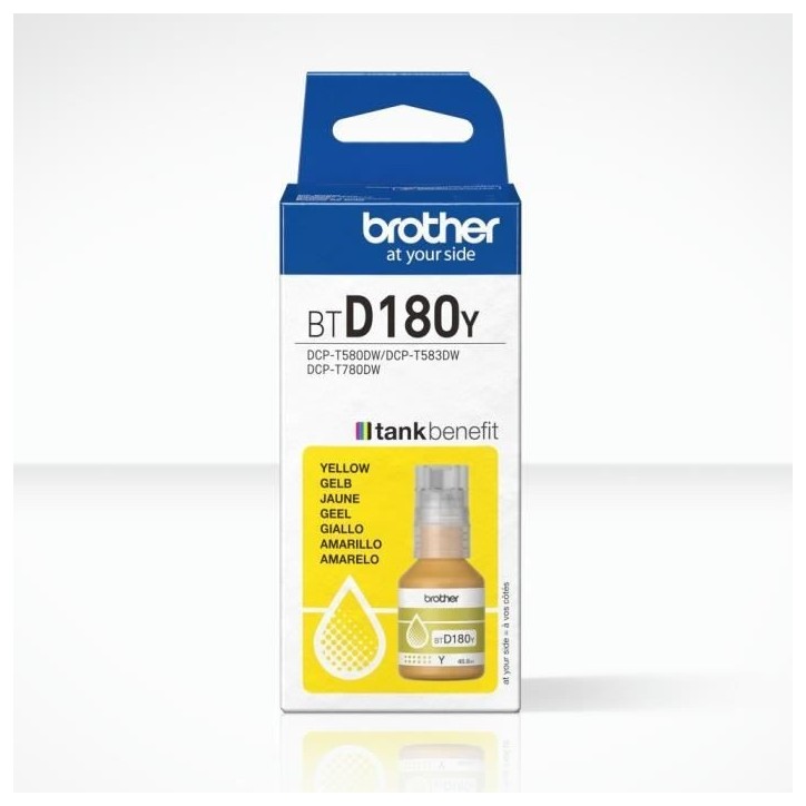 Bouteille d'encre - Brother - BTD180Y - Jaune - 5000 pages - Unité - Standard Bouteille d'encre - Brother - BTD180Y - Jaune - 5000 pages - Unité - Standard