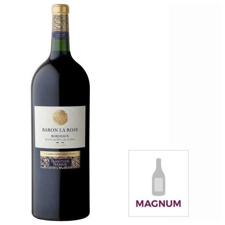 Magnum Baron La rosé Tradition 2022 Bordeaux - Vin rouge de Bordeaux