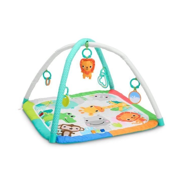 BRIGHT STARTS Tapis de sol éveil bébé évolutif pliable- Jungle Bleu- arche avec jouets sensoriels et musicaux, miroir BRIGHT STARTS Tapis de sol éveil bébé évolutif pliable- Jungle Bleu- arche avec jouets sensoriels et musicaux, miroir