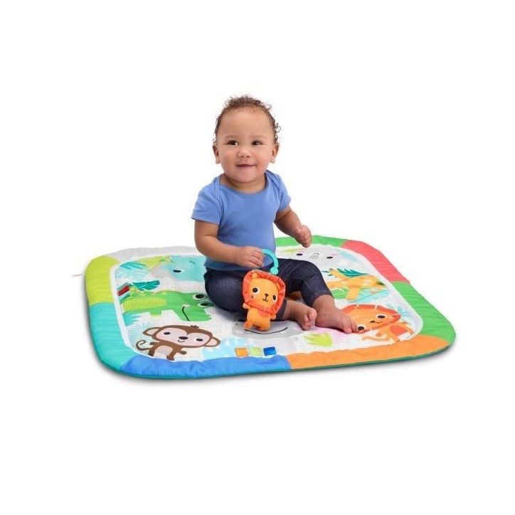BRIGHT STARTS Tapis de sol éveil bébé évolutif pliable- Jungle Bleu- arche avec jouets sensoriels et musicaux, miroir BRIGHT STARTS Tapis de sol éveil bébé évolutif pliable- Jungle Bleu- arche avec jouets sensoriels et musicaux, miroir