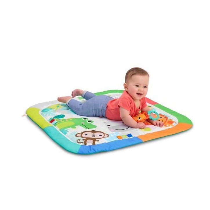 BRIGHT STARTS Tapis de sol éveil bébé évolutif pliable- Jungle Bleu- arche avec jouets sensoriels et musicaux, miroir BRIGHT STARTS Tapis de sol éveil bébé évolutif pliable- Jungle Bleu- arche avec jouets sensoriels et musicaux, miroir