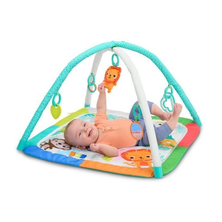 BRIGHT STARTS Tapis de sol éveil bébé évolutif pliable- Jungle Bleu- arche avec jouets sensoriels et musicaux, miroir BRIGHT STARTS Tapis de sol éveil bébé évolutif pliable- Jungle Bleu- arche avec jouets sensoriels et musicaux, miroir