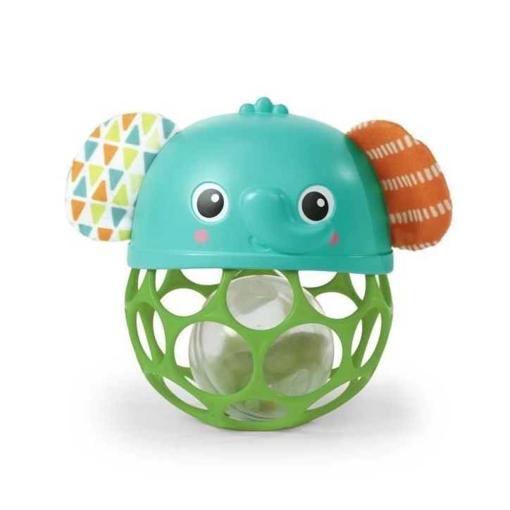 BRIGHT STARTS Hochet musical lumineux -- Giggle & Glow - Jouet éléphant - Oball facile a saisir - 0M+