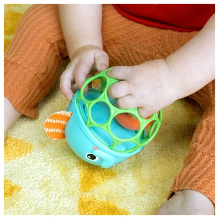 BRIGHT STARTS Hochet musical lumineux -- Giggle & Glow - Jouet éléphant - Oball facile a saisir - 0M+