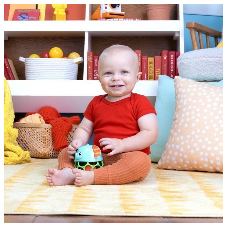 BRIGHT STARTS Hochet musical lumineux -- Giggle & Glow - Jouet éléphant - Oball facile a saisir - 0M+