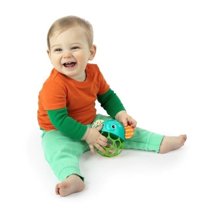 BRIGHT STARTS Hochet musical lumineux -- Giggle & Glow - Jouet éléphant - Oball facile a saisir - 0M+