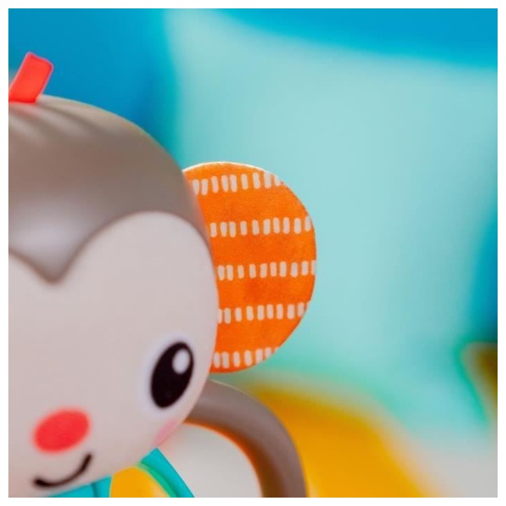 BRIGHT STARTS Jouet hochet musical et lumineux Grab - Giggle Monkey - Avec Oball attrape facile - 6M+