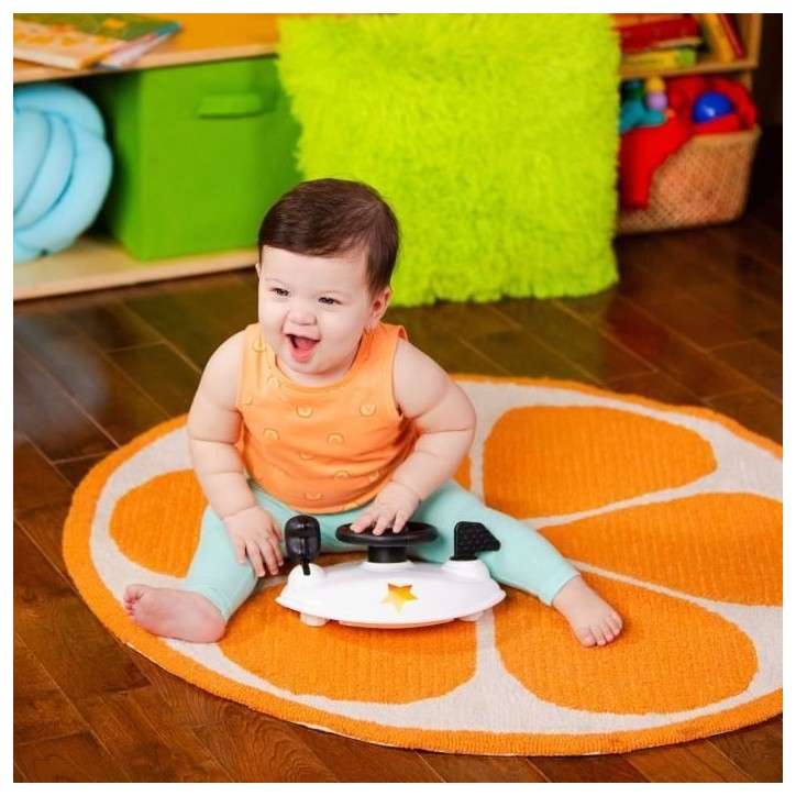 BRIGHT STARTS Trotteur bébé pliable 3 en 1, petite voiture , 3 modes de jeux évolutifs, rouge, Cadeau Noel bébé