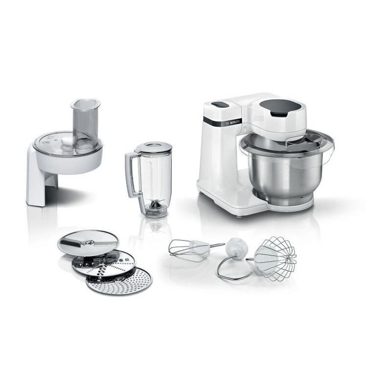 Robot multifonction compact - BOSCH MUMS2EW20 - Bol inox - 3 disques - Robot multifonction compact - BOSCH MUMS2EW20 - Bol inox - 3 disques -