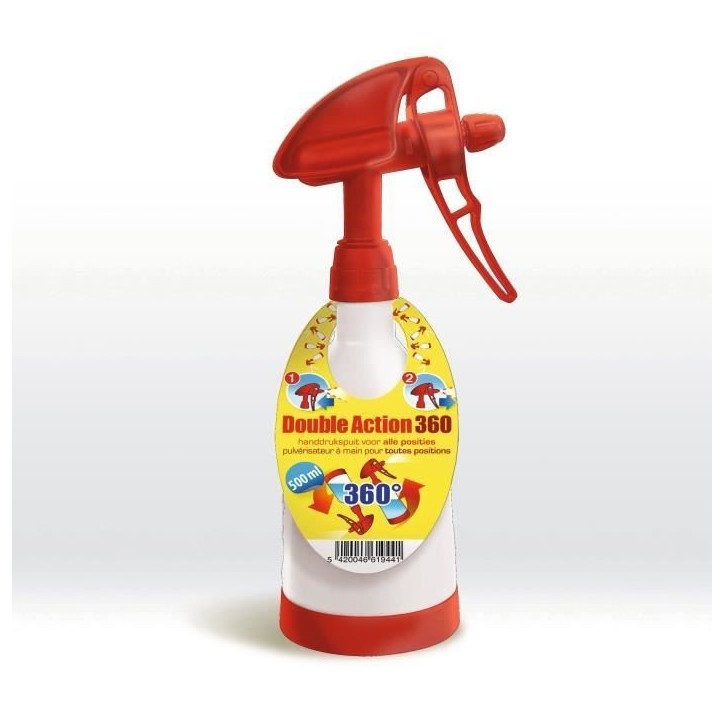 BSI - Vaporisateur Double Action 360° - 500ml - Utilisable Dans Toutes Les Positions - Pour Le Jardin Et La Maison BSI - Vaporisateur Double Action 360° - 500ml - Utilisable Dans Toutes Les Positions - Pour Le Jardin Et La Maison