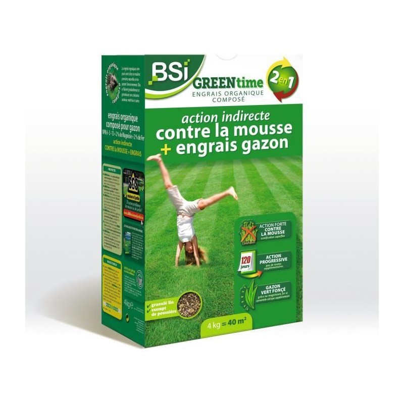BSI - Engrais Gazon - Greentime - Pour Fertiliser Le Gazon - Jusqu'a 4 BSI - Engrais Gazon - Greentime - Pour Fertiliser Le Gazon - Jusqu'a 4