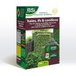 BSI - Engrais Organo-Minéral - Bio - Haies, Ifs, Coniferes - Pour Feu