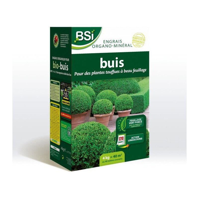 BSI - Engrais Bio - Buis - Pour Buis Touffus Au Feuillage Etincelant E BSI - Engrais Bio - Buis - Pour Buis Touffus Au Feuillage Etincelant E