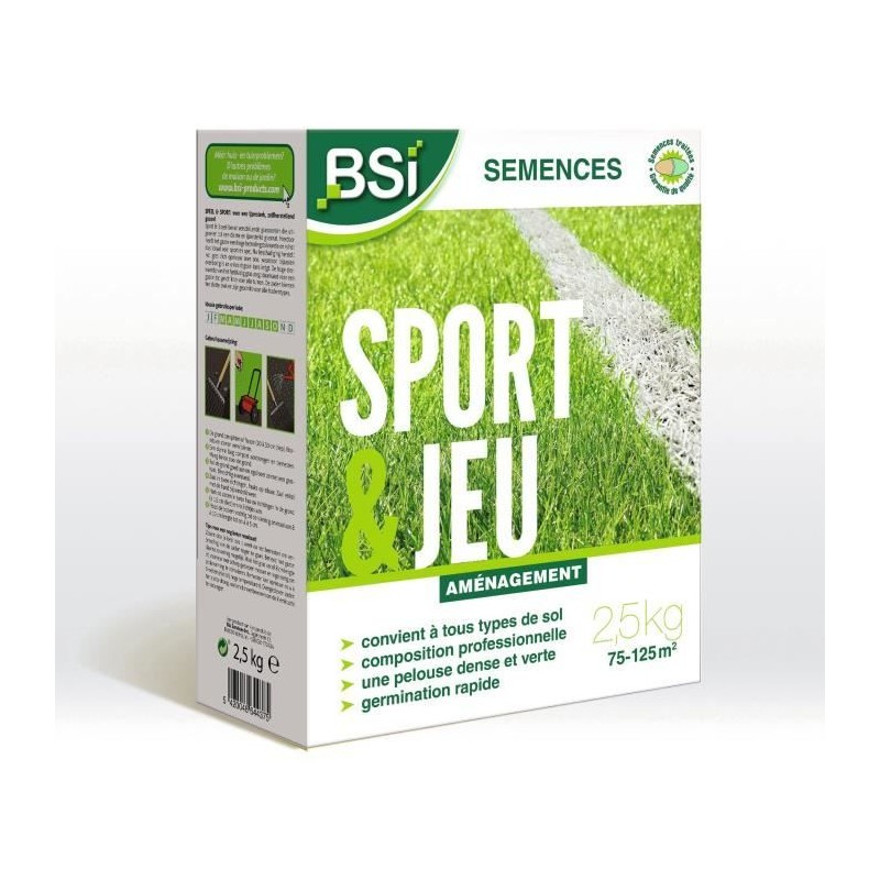 BSI - Semences De Gazon - Sport Ou Jeu - Avec Enrobage Protecteur - Tr BSI - Semences De Gazon - Sport Ou Jeu - Avec Enrobage Protecteur - Tr
