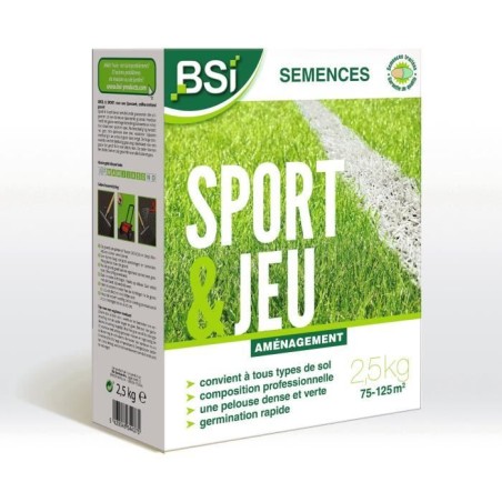 BSI - Semences De Gazon - Sport Ou Jeu - Avec Enrobage Protecteur - Tr