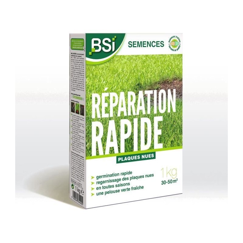 BSI - Semences De Gazon - Réparation Rapide - Avec Enrobage Protecteu BSI - Semences De Gazon - Réparation Rapide - Avec Enrobage Protecteu