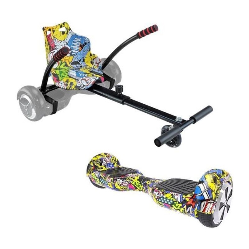 Pack Hoverboard + kart multicolor - URBANGLIDE - Roues 6.5 - 550W - 4A Pack Hoverboard + kart multicolor - URBANGLIDE - Roues 6.5 - 550W - 4A
