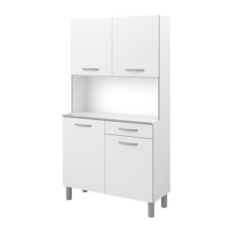 Buffet de cuisine - Blanc - Contemporain - 4 portes - OSLO - L 101 cm Buffet de cuisine - Blanc - Contemporain - 4 portes - OSLO - L 101 cm