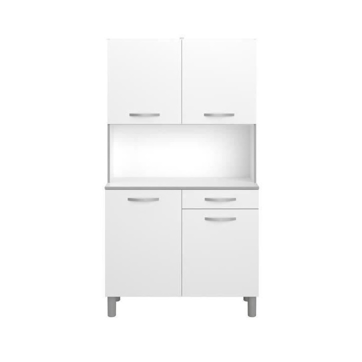 Buffet de cuisine - Blanc - Contemporain - 4 portes - OSLO - L 101 cm Buffet de cuisine - Blanc - Contemporain - 4 portes - OSLO - L 101 cm
