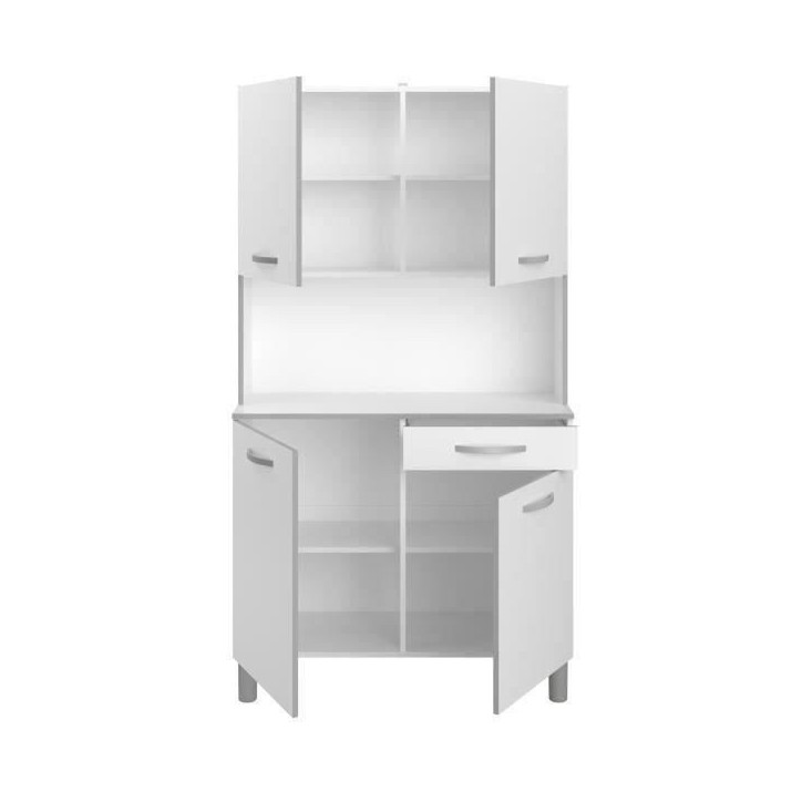Buffet de cuisine - Blanc - Contemporain - 4 portes - OSLO - L 101 cm Buffet de cuisine - Blanc - Contemporain - 4 portes - OSLO - L 101 cm