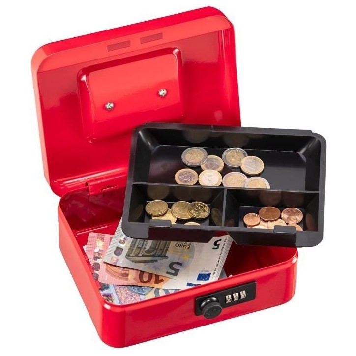Caissette a monnaie - BURG WACHTER - Money Code 5020 Red - Ouverture a code, acier rouge Caissette a monnaie - BURG WACHTER - Money Code 5020 Red - Ouverture a code, acier rouge