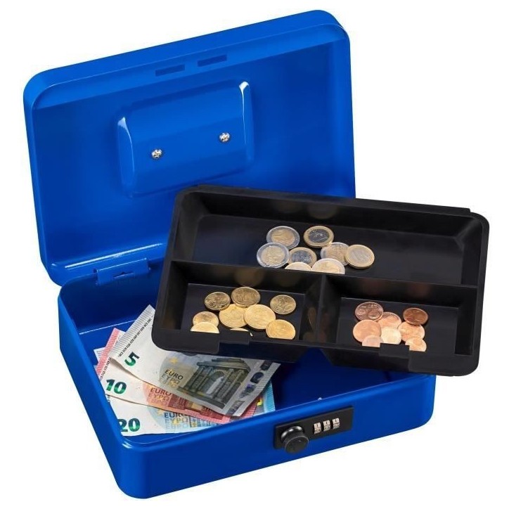 Caissette a monnaie - BURG WACHTER - Money Code 5025 Blue - Ouverture a code, acier bleu Caissette a monnaie - BURG WACHTER - Money Code 5025 Blue - Ouverture a code, acier bleu