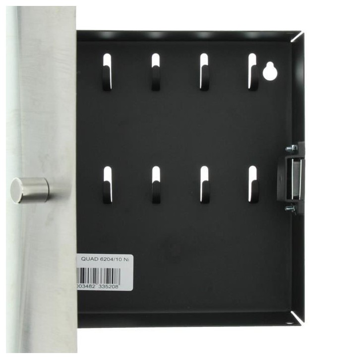 Armoire a clés BURG-WÄCHTER QUAD 6204/10 Ni - Fermeture magnétique et porte en acier inoxydable Armoire a clés BURG-WÄCHTER QUAD 6204/10 Ni - Fermeture magnétique et porte en acier inoxydable