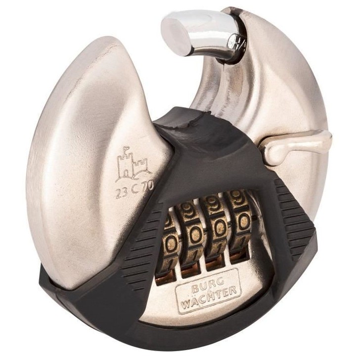 Cadenas cylindrique - BURG WACHTER - 23 C 70 SB - Acier inoxydable 70 mm, ouverture a code