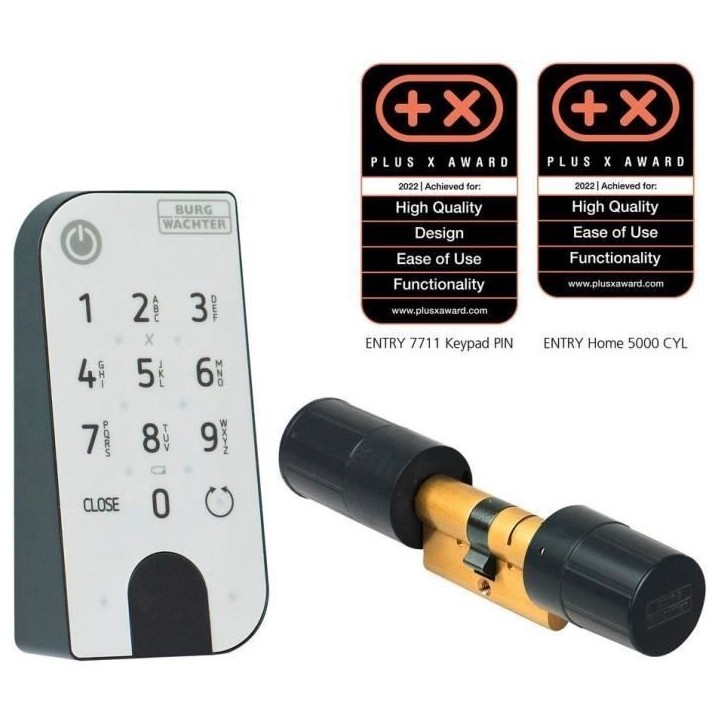 Cylindre électronique BURG-WÄCHTER secuENTRY Home 5001 avec clavier Pincode ENTRY - 6 utilisateurs