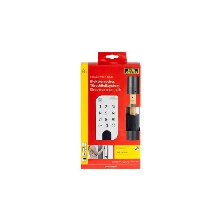 Cylindre électronique BURG-WÄCHTER secuENTRY Home 5001 avec clavier Pincode ENTRY - 6 utilisateurs