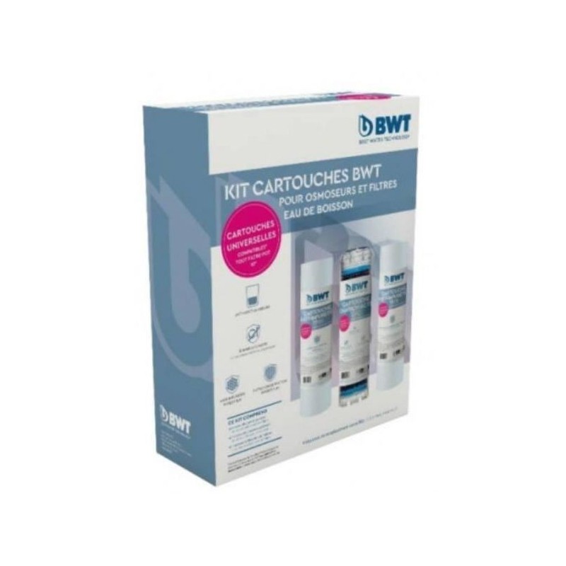 Pack filtres - BWT - OSMOSEUR et triplex - Pack de 3 préfiltres pour Pack filtres - BWT - OSMOSEUR et triplex - Pack de 3 préfiltres pour