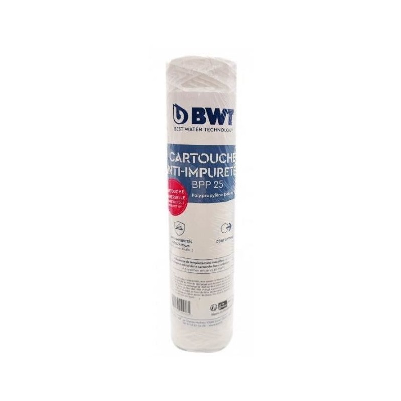 Cartouche filtrante BWT PPB25 - bobinée 25µm - Capacité de traiteme Cartouche filtrante BWT PPB25 - bobinée 25µm - Capacité de traiteme