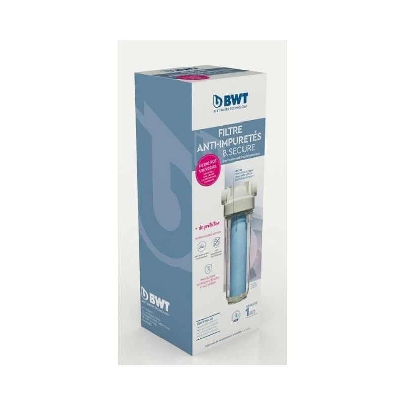Filtre - BWT - B.SECURE - anti-impuretés 25µm - antibact - Protege s Filtre - BWT - B.SECURE - anti-impuretés 25µm - antibact - Protege s