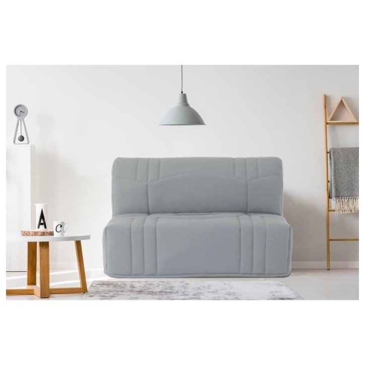 Banquette BZ DREAM - Tissu 100% Coton gris clair - Couchage 140x190 cm