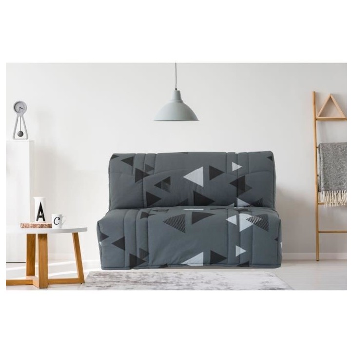 Banquette BZ DREAM - Gris bikini - 2 places - 100% coton - L 145 x P 100 x H 90 cm