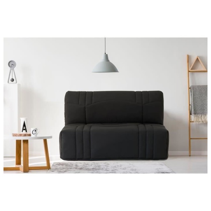Banquette BZ DREAM - Tissu 100% Coton noir - Couchage 140x190 cm - 2 places - Confort moelleux Banquette BZ DREAM - Tissu 100% Coton noir - Couchage 140x190 cm - 2 places - Confort moelleux