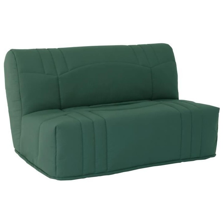 Banquette BZ DREAM - Tissu 100% Coton vert foret - Couchage 140x190 cm - Confort moelleux Banquette BZ DREAM - Tissu 100% Coton vert foret - Couchage 140x190 cm - Confort moelleux