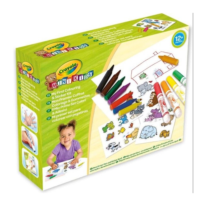 Crayola - Mini Kids - Mon premier coffret de coloriage et de gommettes Crayola - Mini Kids - Mon premier coffret de coloriage et de gommettes